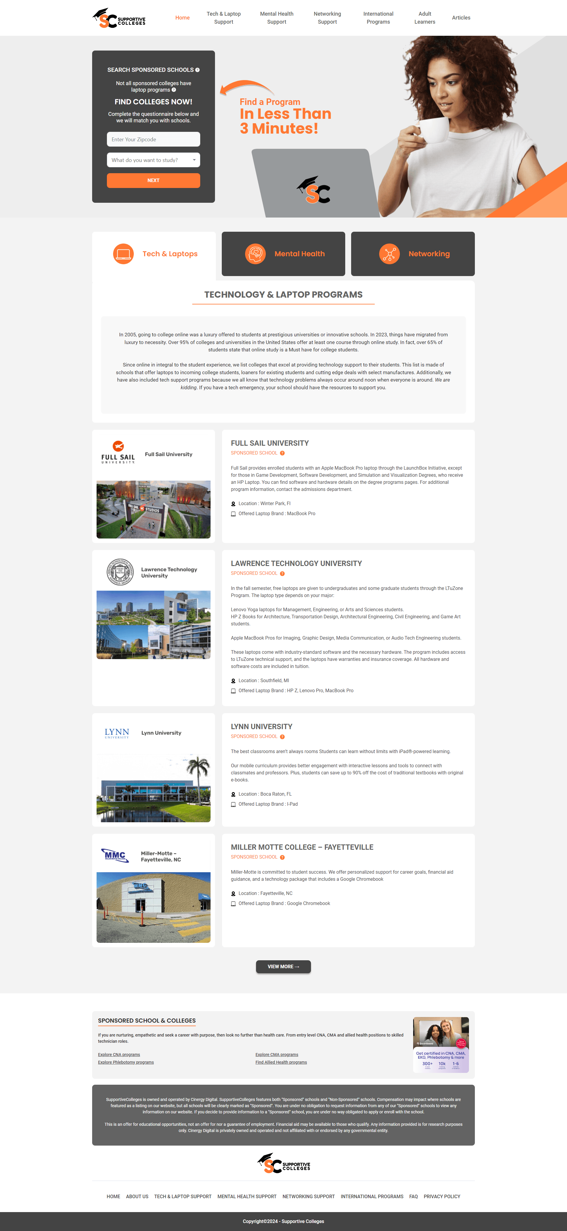 Supportive Colleges — project screenshot