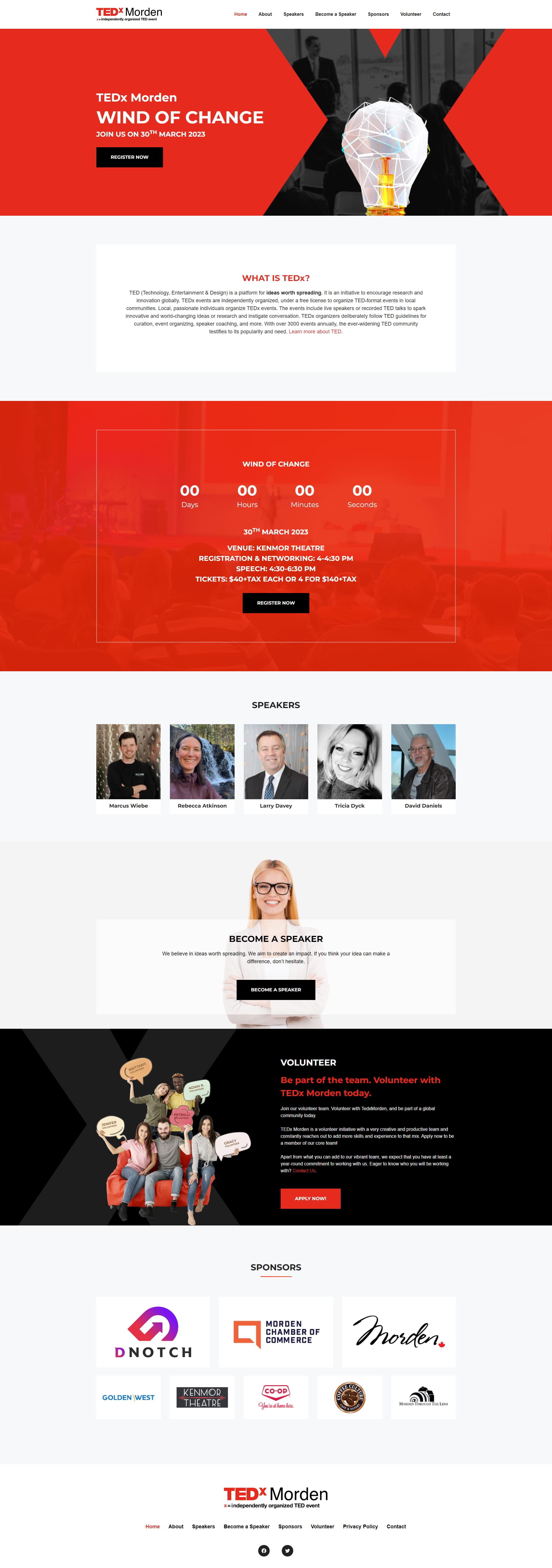 TEDx Morden — project screenshot